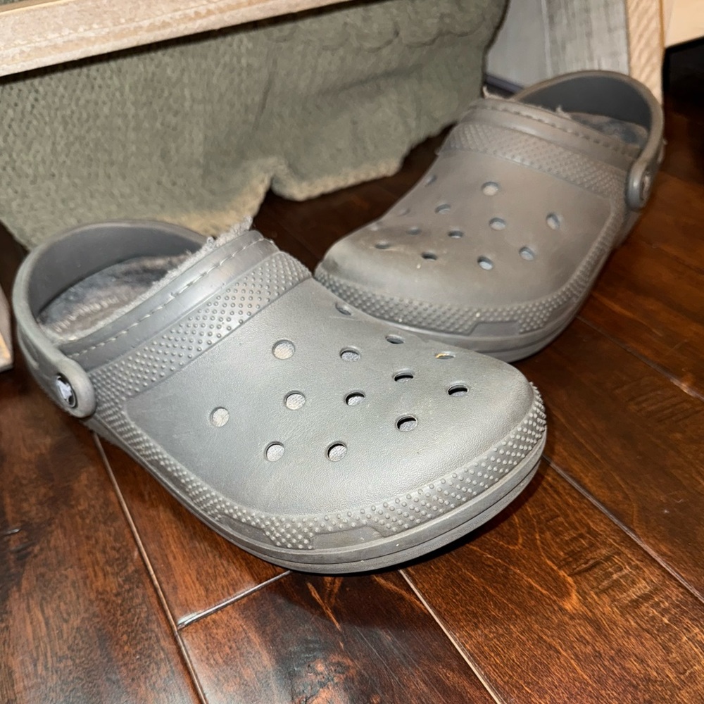 Gray Comfort Lining Crocs